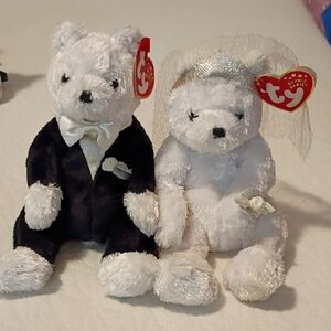 Ty Bride and Groom Wedding Bear Set